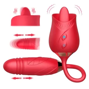 Rose Vibrator With Tonge Licking And Bullet Vibrator Female Sex Toy Adult
