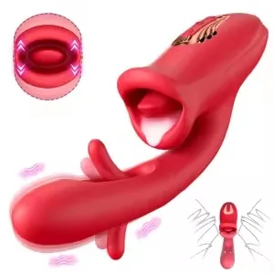 Tongue Rose Sex Toy Dildo Vibrators Clitoral Stimulator with 10 Licking Sucking 10 Vibration